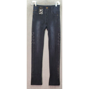 GM by General Motors Fashion Jeggings Jeans Girl One Size Dark Blue Boss Studded